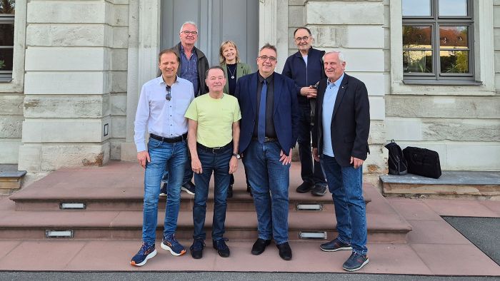 Foto (DHGE) v.l. Thomas Damme, Prof. Thomas Bauer, Uwe Kaiser, Ass. jur. Manuela Göthe, Prof. Burkhard Utecht, Prof. Bernhard Kroll, Eckhard Oertel